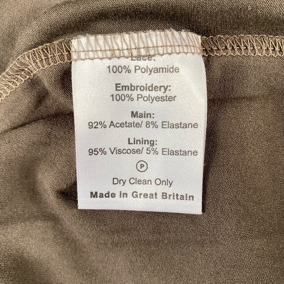 Tiffany Rose Mia Sequined Lace & Jersey Maternity Gown Dusky Truffle Brown 3 - Picture 7 of 7